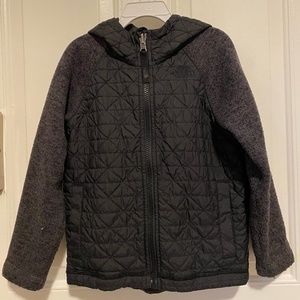 Kids' Quilted Sweater Fleece Jacket In Tnf Black